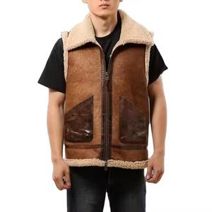 Plus Size Women's Fur <b>Black</b> Leather Vest Fashionable Sleeveless Cowhide <b>Waistcoat</b> for Winter Motorbike Riding - Product Image 1