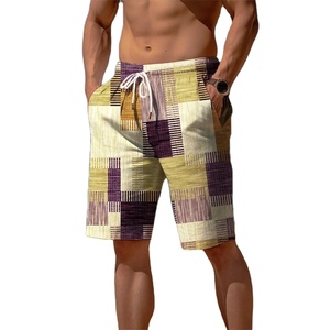 กางเกงขาสั้นซับเหงื่อสำหรับผู้ชายกางเกงขาสั้นชายหาดกางเกงขาสั้นผ้าเทอร์รี่เอวยางยืดมีเชือกผูกพิมพ์ลายกราฟิกลายสก๊อตระบายอากาศได้ดีกางเกงขาสั้นนุ่มใส่ได้ทุกวัน - Product Image 6