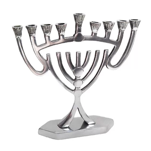 Diseñador Metal Menorah alta calidad hecho a mano diseñador portavelas niquelado venta al por mayor nuevo soporte de vela - Product Image 6