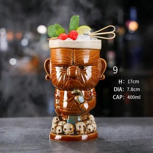 Tasse en céramique 3D hawaïenne personnalisée <span class=keywords><strong>Verres</strong></span> à cocktail Bière classique Tasse en céramique Maori Chef Cocktail Tiki Mug - Product Image 1