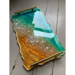 Bandeja de servicio de resina de diseño hecho a mano estándar de una sola pieza con calidad y material extra premium a un precio muy asequible - Product Image 6