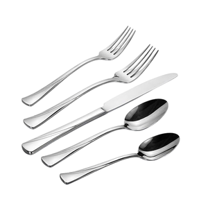 Ensemble de couverts en acier inoxydable au design gaufré de luxe pour hôtel Couverts de couleur argentée Conception gaufrée avec couteau et cuillère - Product Image 4