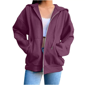 Sweats à capuche et sweat-shirts à fermeture éclair personnalisés pour femmes, tissu confortable avec logo, marque de marque privée, fournisseur OEM - Product Image 3