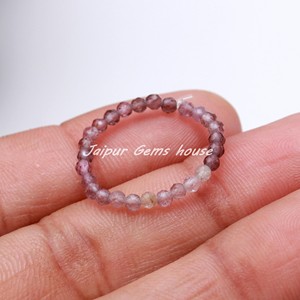 Vente chaude Belle Naturel Véritable Violet Spinelle À Facettes Perles Rondes 2mm august Perles De Pierre De Naissance Violet Spinelle Perlé Anneau - Product Image 3