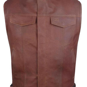 เสื้อกั๊กระบายอากาศสำหรับผู้ชายเสื้อกั๊กหนัง - Product Image 4