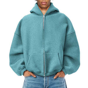 Sweat à capuche personnalisé en coton épais surdimensionné avec fermeture éclair 500gsm French Terry Sweats à capuche zippés de haute qualité pour les épaules tombantes - Product Image 4