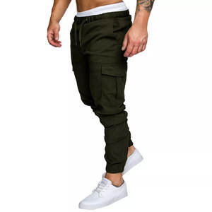 กางเกง2023บางเฉียบของผู้ชายกางเกงลำลองผ้าฝ้ายสีทึบกางเกงคาร์โก้แฟชั่น - Product Image 4