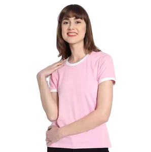 Transpirable personalizado Hip Hop contraste Trim camisetas de alta calidad de los hombres Anti Shrink tejido de punto contraste Trim camiseta - Product Image 6