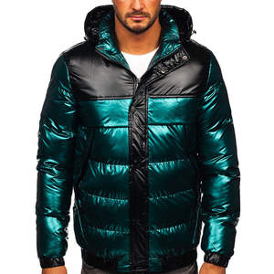 Veste matelassée élégante et brillante de haute qualité, vêtement d'extérieur d'hiver, fermeture éclair légère, en vente - Product Image 4