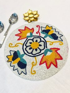 Napperon de table perlé fait main multicolore Look royal Hotel Restaurant Tapis décoratifs et tampons pour cadeaux - Product Image 4