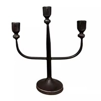 Candélabre en métal en forme de tête de cerf, fait main, écologique, finition argent antique, décoration de table de Noël, salon, salle à manger