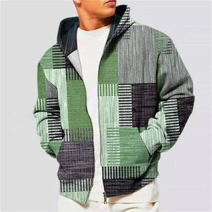 เสื้อฮู้ดมีซิปของผู้ชายแฟชั่นผ้าวาฟเฟิลใหม่ในสเวตเชิ้ตสำหรับผู้ชายโอเวอร์ไซส์เสื้อผ้าฤดูใบไม้ร่วงฤดูหนาว - Product Image 3