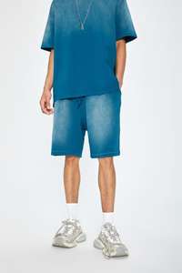 Custom 360GSM 100% algodón pantalones cortos de los hombres de peso pesado Dip Dye pantalones cortos de gran tamaño de calidad superior lavado con ácido pantalones cortos bolsillo en la espalda - Product Image 3