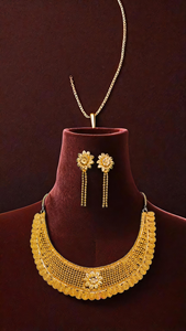 Premium Quality Necklace Earrings <b>Set</b> with 22K <b>Gold</b> Plated Unique Designed Women Wear Necklace Earrings <b>Set</b> <b>Jewelry</b> - Product Image 3