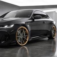 Jantes forgées en 3 parties Gold V-Split 19x9.5 5x120 ET30mm 6061 T6, jantes profondes personnalisées pour Audi