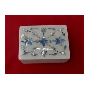 Embutido de mármol de aspecto atractivo más hermoso con caja de regalo de nácar azul natural para negocios y propósito de regalo de boda - Product Image 1