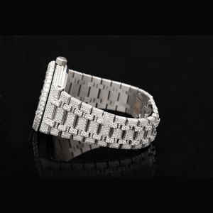 Lujo Hip Hop estilo 30 quilates VVS Moissanite Diamante tachonado reloj helado banda de acero inoxidable alto envejecido Eta mejor último - Product Image 3