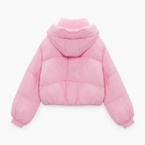 <b>Women's</b> <b>Cropped</b> Pink <b>Puffer</b> <b>Jackets</b> genuine Wholesale Short Winter Quilted Bomber Bubble Coats Fast Delivery - Product Image 4