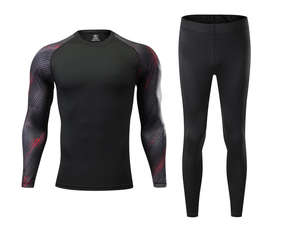 เสื้อและกางเกงรัดกล้ามเนื้อผู้ชายแบบสั่งทำปี 2026 เสื้อยิมแขนยาวแห้งเร็วแบบสั่งทำสำหรับผู้ชาย ชุดเสื้อรัดกล้ามเนื้อ - Product Image 2