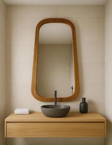 Miroir ovale en bois Art Déco fait à la main, pleine longueur, écologique, léger, décoration pour la maison et le salon, prix abordable - Product Image 3