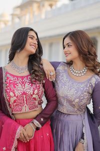 2024 Summer Women's Casual Dresses O-Neck Embroidered Lehenga Choli Floor-Length Pedigree Sequence 3mm Patchwork Design Washable - Product Image 3