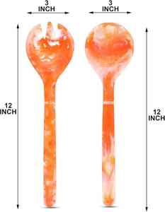 Juego de servidor de ensalada de resina, cuchara y tenedor de primera calidad hechos a mano, vajilla duradera apta para lavavajillas ecológica para comedor, hogar, cocina - Product Image 4