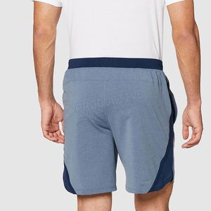Shorts de gymnastique en coton écologique de haute qualité pour hommes Logo personnalisé motif solide décontracté en gros taille élastique toile teinte unie - Product Image 6