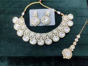 Collar étnico Chapado en sombra para pendientes de araña de boda con material de aleación de piedras de circón - Product Image 2