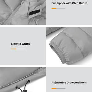 เสื้อแจ็คเก็ตผู้ชายสั่งตัดไซส์ได้ เสื้อผ้าสำหรับกิจกรรมกลางแจ้ง ลุคสบายๆ สำหรับฤดูหนาว มีฮู้ด ปกเสื้อแบบมีปก แขนยาว แจ็คเก็ตพัฟเฟอร์ทันสมัยสำหรับผู้ชาย - Product Image 4