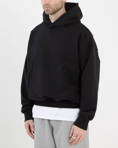 เสื้อฮู้ดซิปผ้าเฟรนช์เทอร์รี่ 500 แกรม แบบไม่มีลาย พร้อมกางเกงขายาวทรงครอปสำหรับผู้ชาย ชุดเสื้อฮู้ดและกางเกงขายาวผู้ชายแบบสั่งทำพิเศษ - Product Image 4