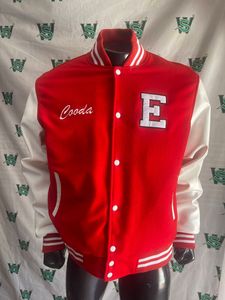 Material OEM Varsity Jacket Jet Black Shine Bordado Stand Nuevo diseño Lana Heavy Top Bomber Jacket Gran precio Fotos reales - Product Image 3