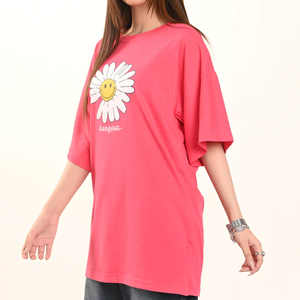 Vente en gros de t-shirts de qualité supérieure respirants à imprimé fleuri pour femmes, légers, nouveaux t-shirts vierges ajustés à manches courtes pour femmes - Product Image 3