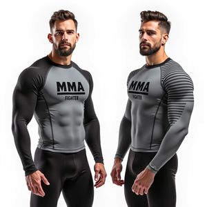 Personalizado BJJ MMA Rash Guard Kimono Compresión Grappling Performance Gear Manga corta Ropa de artes marciales - Product Image 5