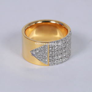 Elegante banda de hip hop de Plata de Ley 925 con impresionantes diamantes de moissanita para bodas - Product Image 5