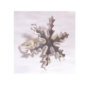 Anneaux de serviette de noël wapiti argent métal flocon de neige boucles de serviette anneaux de support pour mariage anniversaire dîner fournitures de fête de noël - Product Image 1