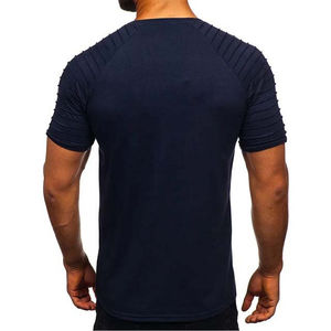 T-shirt décontracté pour homme 100 % polyester, coupe ample, col montant, personnalisation ODM, haute qualité, séchage rapide et anti-plis - Product Image 6