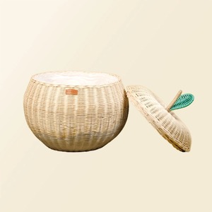 Panier de rangement multifonctionnel et écologique en rotin naturel Apple Rattan - Product Image 2