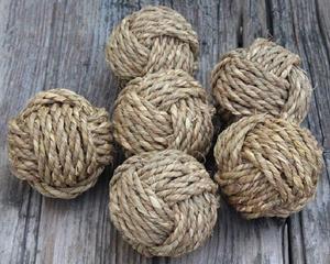 Corde de chanvre jouets pour animaux de compagnie boules tissées à mâcher naturelles attachées à la main décor à la maison non toxique sain pour les animaux de compagnie - Product Image 4