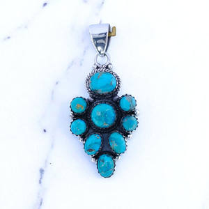 จี้เงินแท้ 925 ขายส่ง เครื่องประดับเงินแท้ และพลอยเทอร์ควอยซ์สีน้ำเงินทองแดง ของขวัญสำหรับเธอในวันครบรอบ - Product Image 2