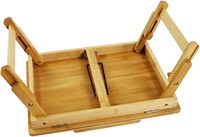 Bureau d'ordinateur portable Mangowood avec pieds pliants, surface inclinable, table de travail, support d'ordinateur portable réglable, plateau de lit pour TV, canapé, étude