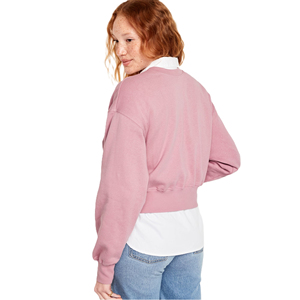 Sweat-shirts personnalisés pour femmes Nouveauté 2025 Automne Hiver Coupe Courte Décontractée Grande Taille Pulls Amples 100% Coton Écologique Motif 3D Uni sur le devant - Product Image 2
