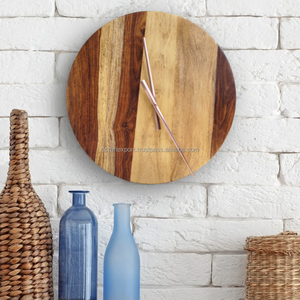 RF Crafts Horloge murale moderne en bois Design rond artistique avec motif végétal Vase de table multifonctionnel suspendu pour anniversaire - Product Image 5