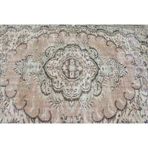 Vintage Turkish Rug 5.5 X 8.6 ft Brown Beige Large Area Wool Latex Backing Patchwork Rectangle Hallway Room Rug for Teens - Product Image 5