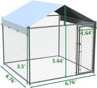 Grande cage pour chien galvanisée pour l'extérieur Chenils 8cm Barres verticales durables et élégantes Cage pour animaux de compagnie Ceinture carrée pour panneaux de parc