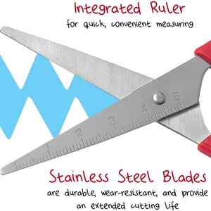 Tijeras de oficina y hogar de alta calidad Tijeras de corte de papel de seguridad escolar Tijeras de acero de etiqueta privada OEM con garantía - Product Image 3