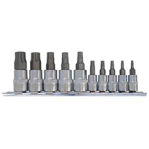 Gedore KL-4043-100 10-Piece Screwdriver Insert <b>Set</b> 1/4'' + 3/8'' IP TX-Plus for <b>Socket</b> Use - Product Image 1