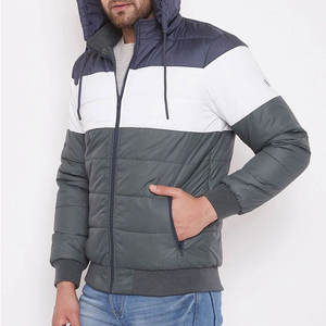 Veste matelassée en toile fabriquée en usine en gros Mode d'hiver Hommes Logo personnalisé Streetwear Respirant Fermeture éclair avant - Product Image 3