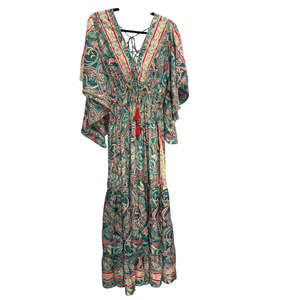 Vestido de seda y viscosa multicolor con cintura imperio - Product Image 2