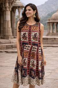 ชุดเดรสผ้าฝ้ายเนื้อนุ่มพิมพ์ลาย ชุดเดรสผ้าฝ้ายเนื้อนุ่มสำหรับฤดูร้อนสำหรับผู้หญิง เหมาะสำหรับวันหยุดพักผ่อน งานปาร์ตี้ ชุดเดรสผ้าฝ้ายเนื้อนุ่มพิมพ์ลาย - Product Image 3