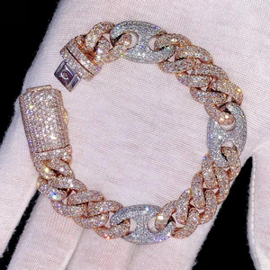 สร้อยข้อมือเงินแท้925ไม่เหมือนใครสร้อยข้อมือฮิปฮอปประดับเพชรโมอิสซิสเตอร์ตัดสวยงามเป็นของขวัญสำหรับผู้ชาย - Product Image 6